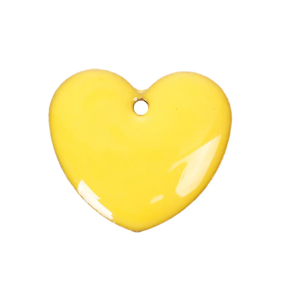 Fashion Heart Enamel Pendants Copper Enamelled Double Sided Sequins Charms Unplated For DIY Jewelry Makings 16*16mm,10 Pcs