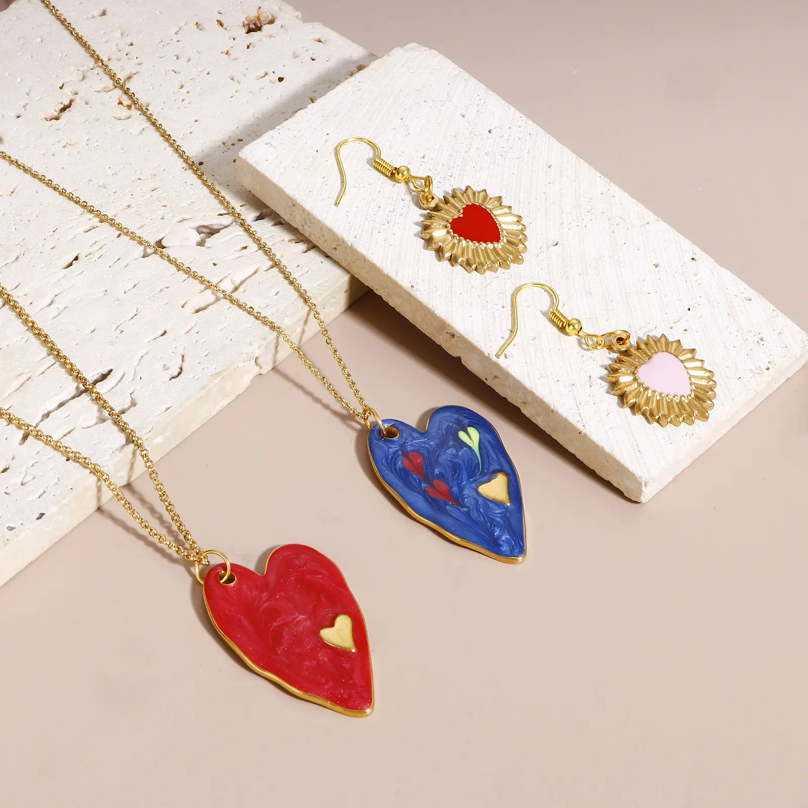 1 PCs 304 Stainless Steel Heart Evil Eye Charms Enamel Religious Pendants Valentine's Day For Jewelry Making Diy Accessories