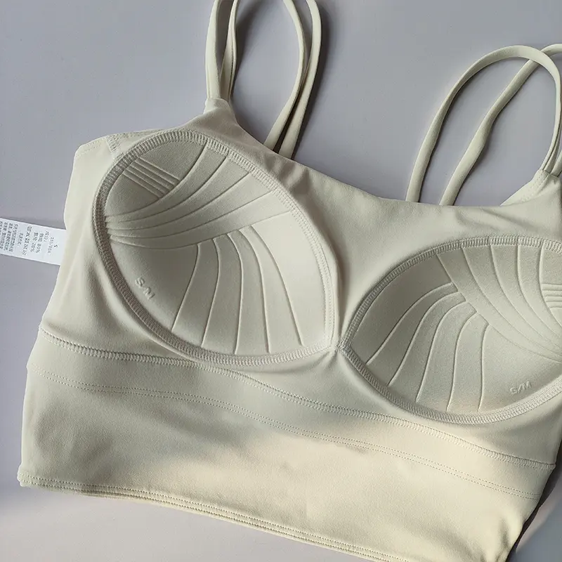 Integrated sports bra with suspender, women's shock-absorbing gathering beauty vest style bra, running Pilates yoga suit