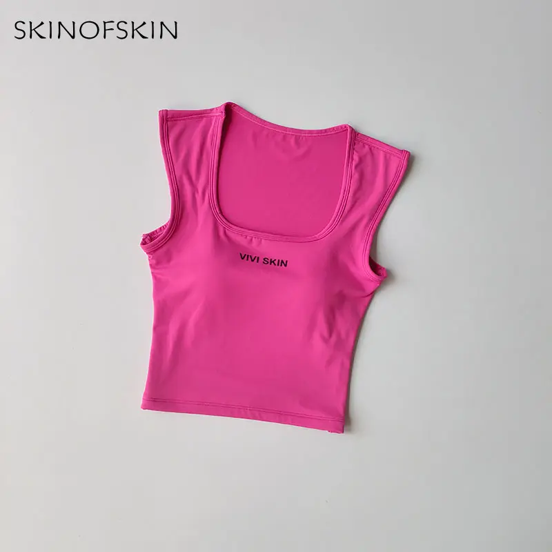 Widening shoulder straps conceal accessory breasts elegant square collar skin friendly nude sports bra yoga vest fitness bra