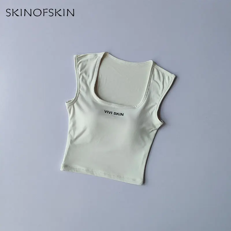 Widening shoulder straps conceal accessory breasts elegant square collar skin friendly nude sports bra yoga vest fitness bra