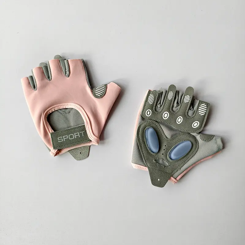 Fitness Women's Half Finger Gloves Anti Cocoon, Outdoor Cycling Anti Slip Exercise Equipment Iron Roller Skipping Rope