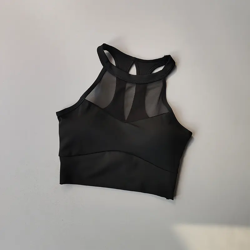 Shockproof Yoga Vest Hollow Beautiful Back Quick-drying Sports Underwear Integrated Shock-proof Running Fitness Bra Crop Tops