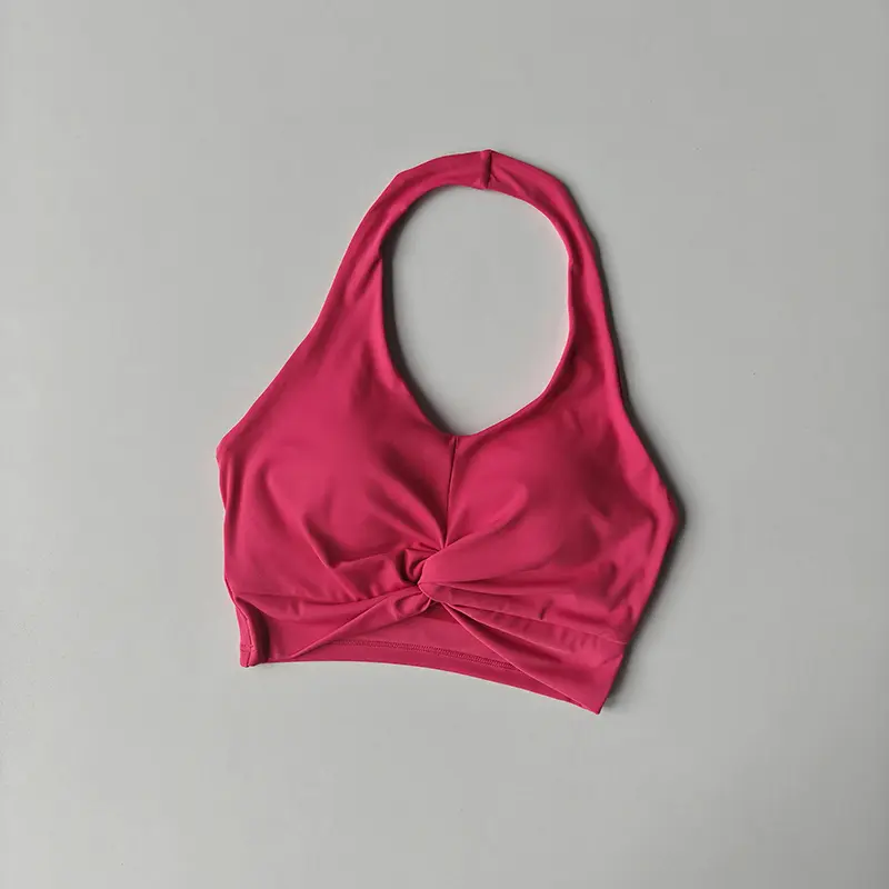 Neck Halter Sports Underwear Beauty Back Integrated Yoga Vest Women Gather to Train Fitness Shock-proof Pilates Running Bra