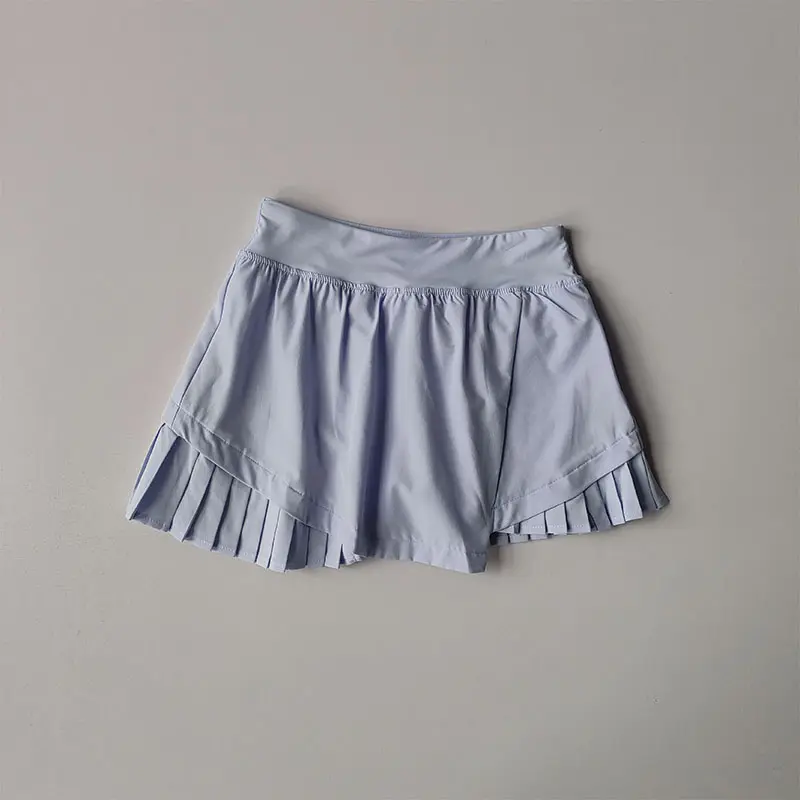 High Waisted Sports Short Skirt Summer New Style Cool Anti Glare Including Lined Shorts Fitness Yoga Quick Drying Pleated Skirt