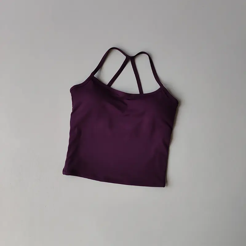 New Yoga Suit Vest for Women with Chest Pads Thin Strap Yoga Fitness Pilates Bra Running Professional Training Underwear