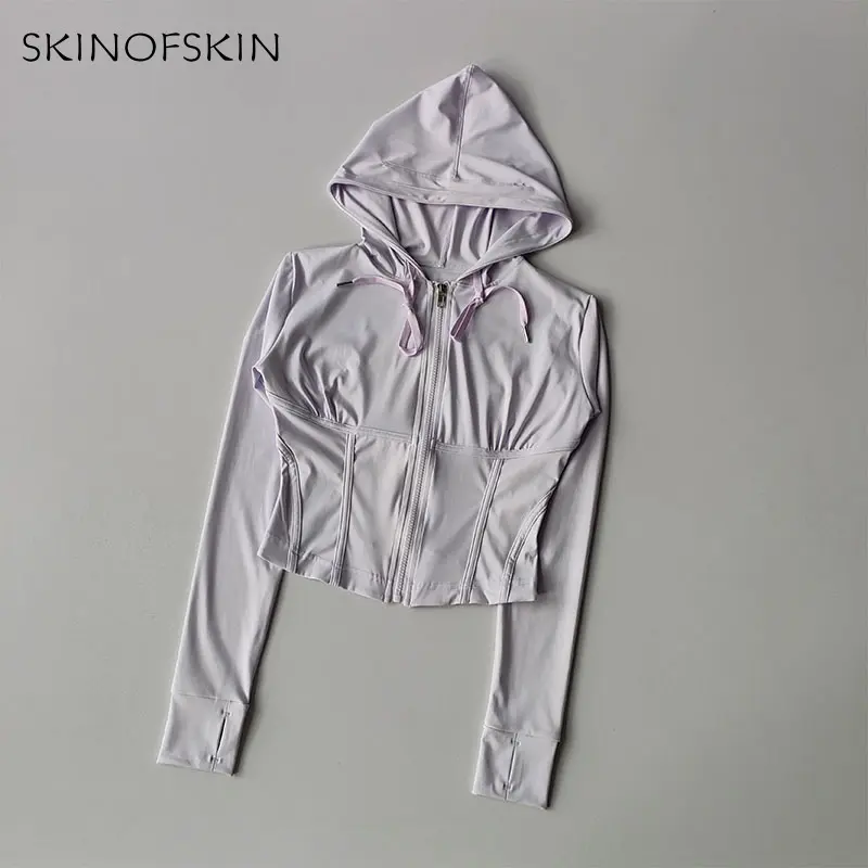 Zipper Sports Hoodie Short Style Slimming Jacket Women's Outdoor Running Yoga Suit Quick Drying Fitness Top Long Sleeved Autumn