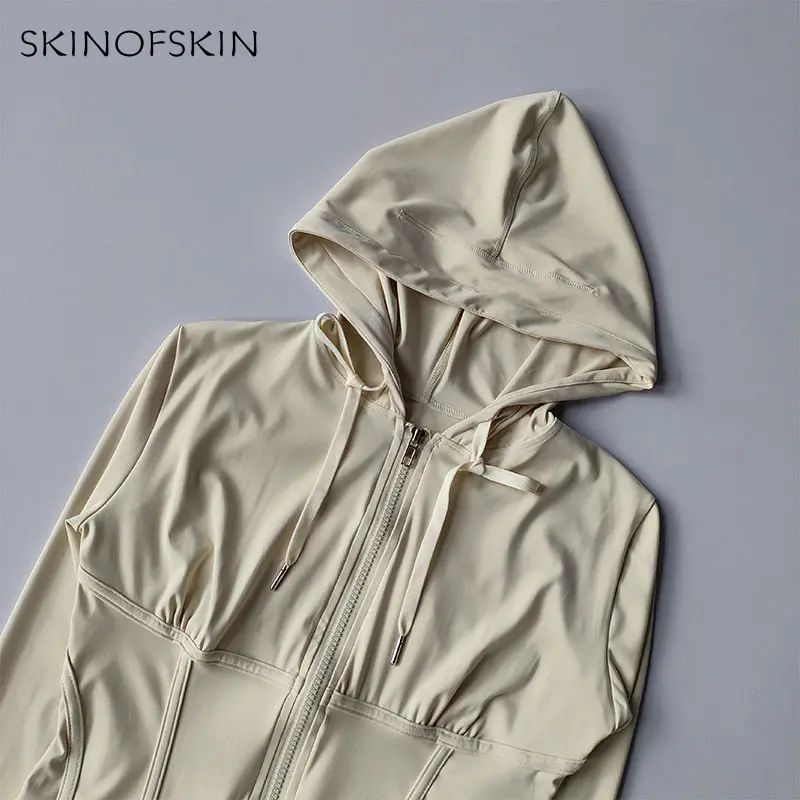 Zipper Sports Hoodie Short Style Slimming Jacket Women's Outdoor Running Yoga Suit Quick Drying Fitness Top Long Sleeved Autumn