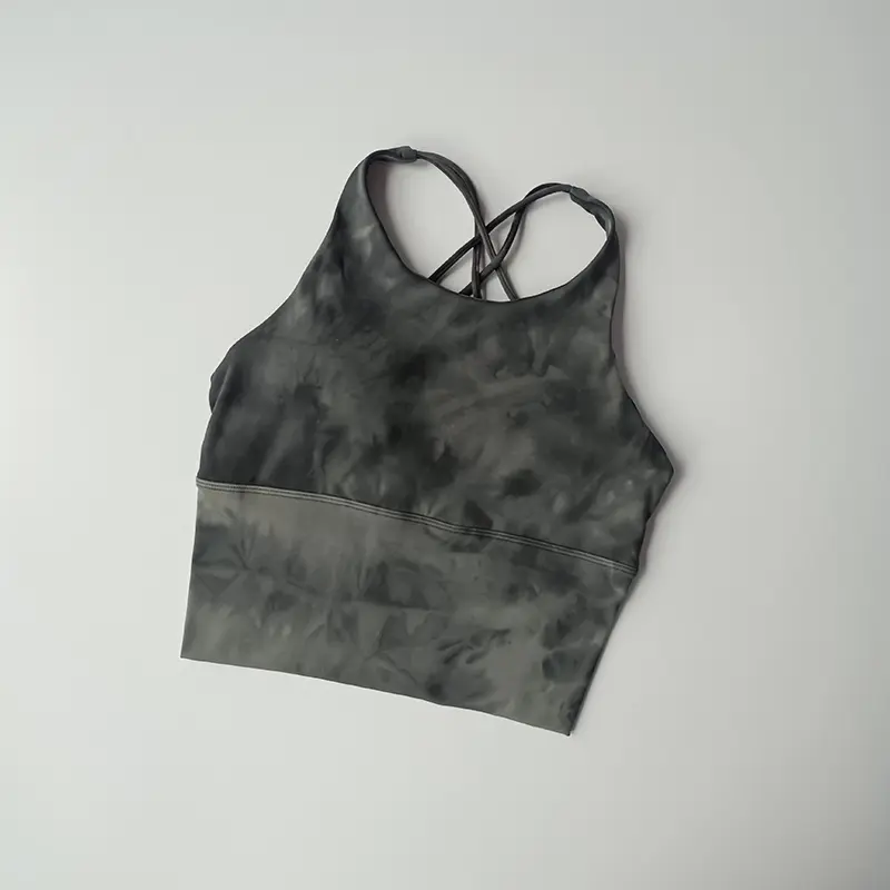 Tie-dye Sports Underwear for Women Shock-proof Shock-absorbing Running Beauty Back Vest Gathering Bra Bra Fitness Suit Yoga Suit