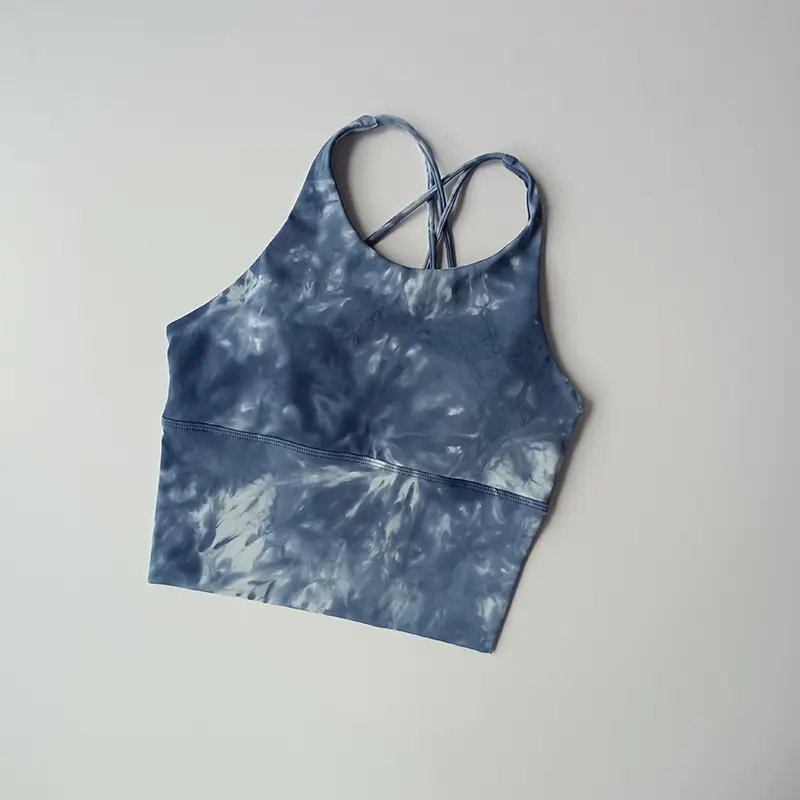 Tie-dye Sports Underwear for Women Shock-proof Shock-absorbing Running Beauty Back Vest Gathering Bra Bra Fitness Suit Yoga Suit