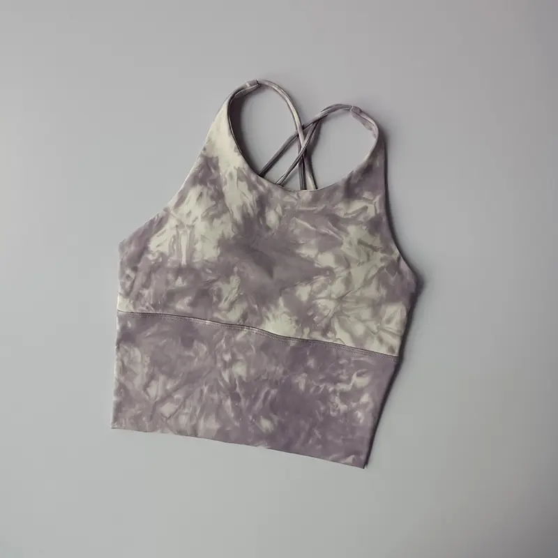 Tie-dye Sports Underwear for Women Shock-proof Shock-absorbing Running Beauty Back Vest Gathering Bra Bra Fitness Suit Yoga Suit
