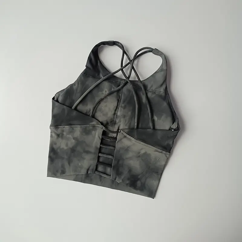 Tie-dye Sports Underwear for Women Shock-proof Shock-absorbing Running Beauty Back Vest Gathering Bra Bra Fitness Suit Yoga Suit