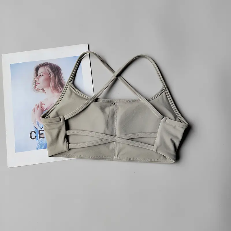 Solid Color Soft High Strength Women Fitness Bra Tight Sport Top Gym Top Training Gym Yoga Underwear Tight With Chest Pad Suit