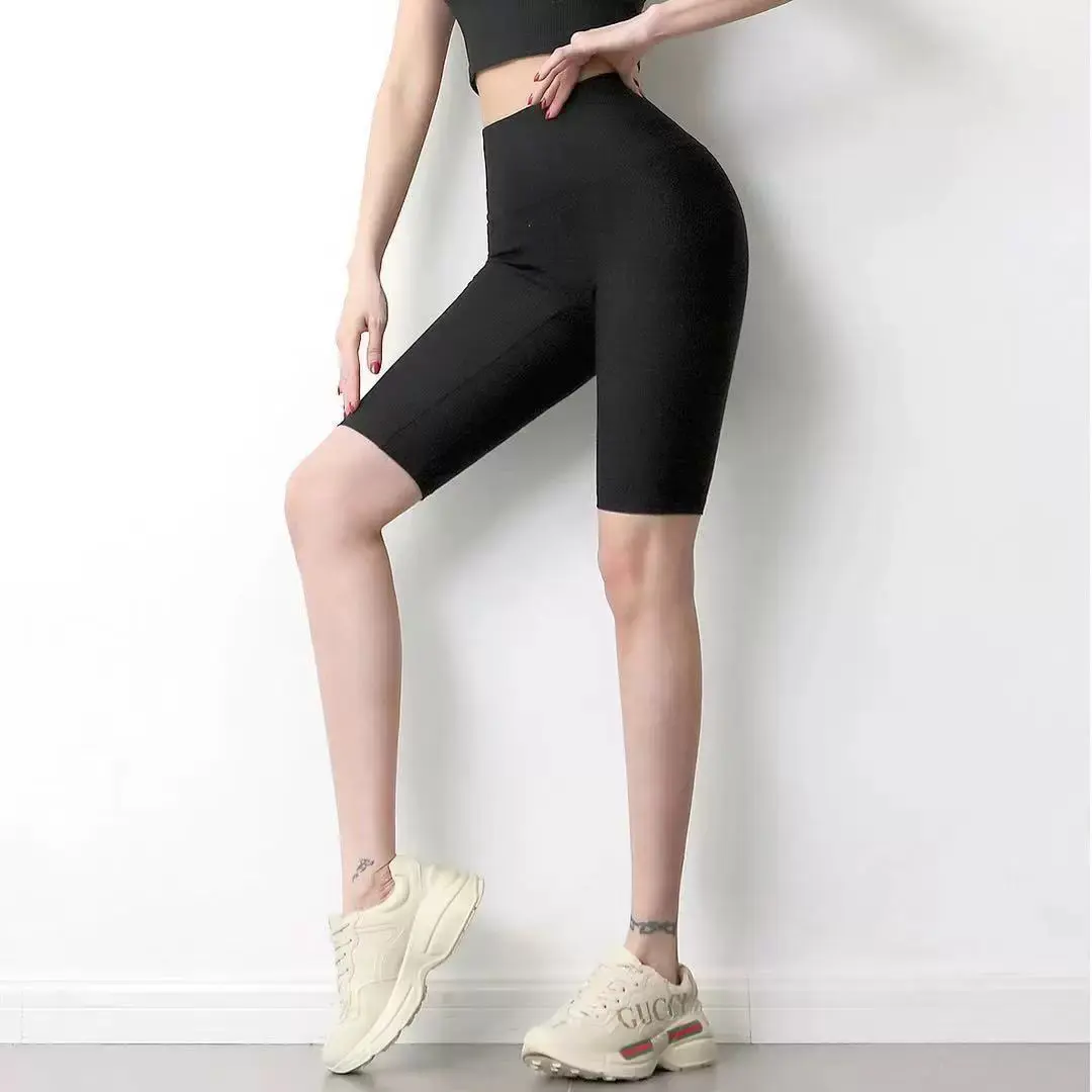 Five-point Yoga Pants Women Threaded High Waist Lifting Hips and Wearing Jogging Exercises and Fitness Pants Quick-drying Shorts
