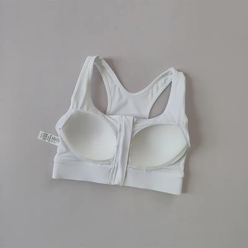 High Strength Professional Shockproof Gathered Large Size Fitness Bra, Quick Drying, One-piece Fixed Zipper Sports Underwear
