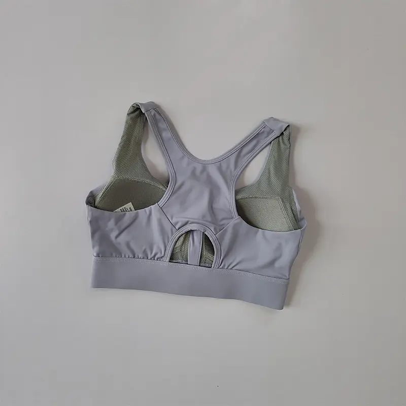 High Strength Professional Shockproof Gathered Large Size Fitness Bra, Quick Drying, One-piece Fixed Zipper Sports Underwear