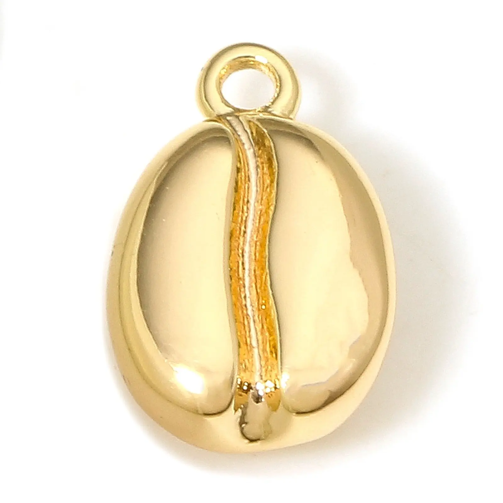 2 Piece Brass Coffee Bean Charms Gold Plated 3D Food Style Pendants For DIY Necklace Jewelry Making Findings 11.5 x 7mm