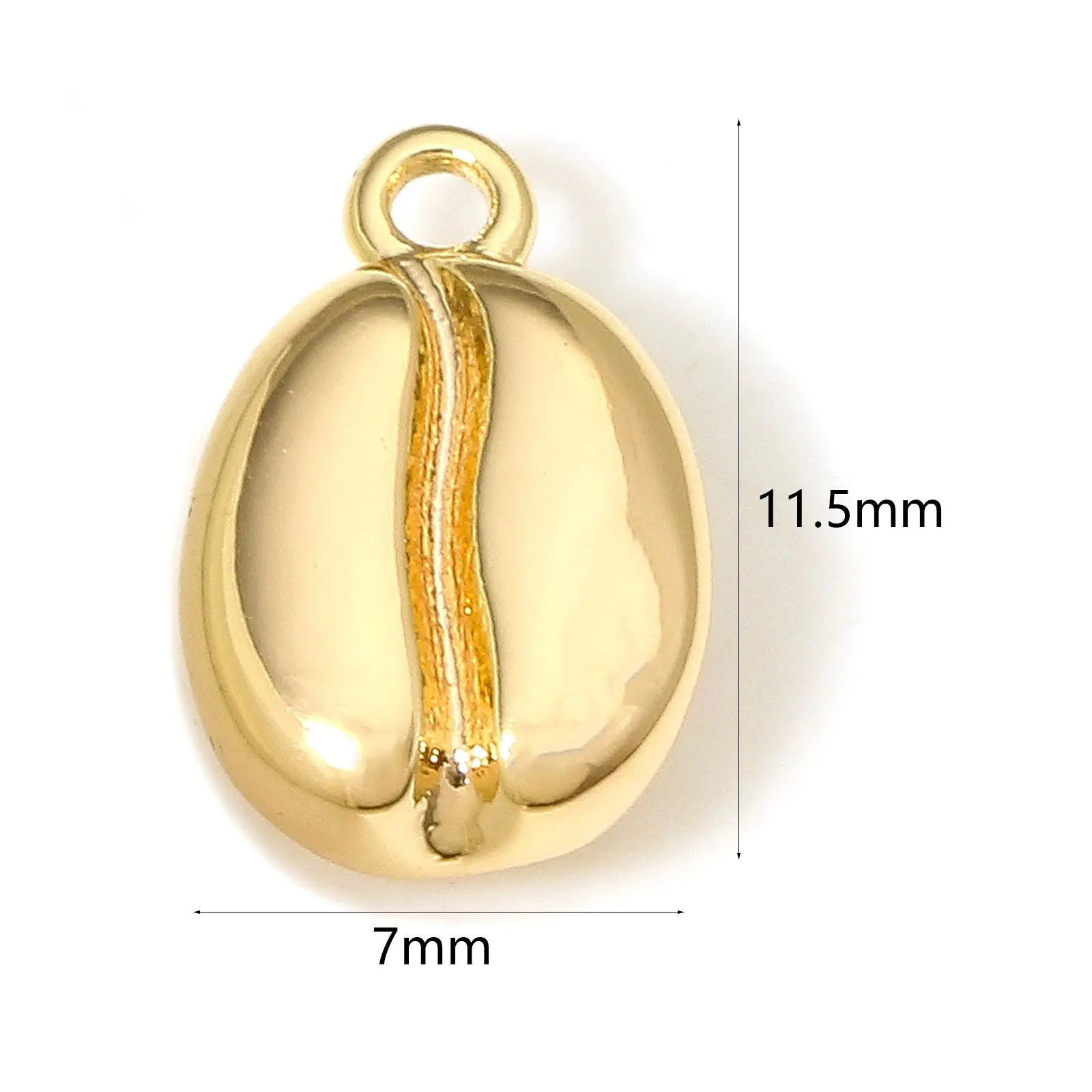2 Piece Brass Coffee Bean Charms Gold Plated 3D Food Style Pendants For DIY Necklace Jewelry Making Findings 11.5 x 7mm