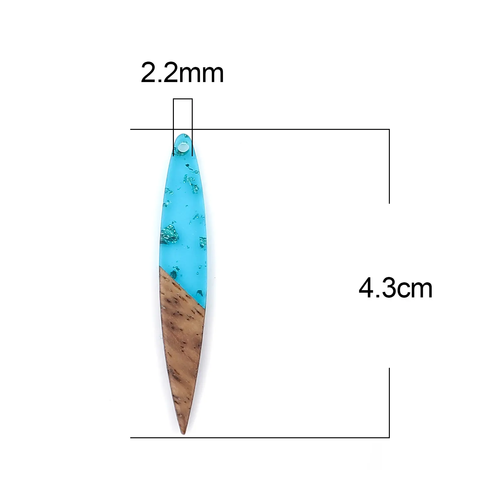 Resin & Wood Wood Effect Resin Pendants Strip Natural Charms For Diy Earrings Necklace Jewelry Making Findings 4.3cmx0.7cm, 3PCs