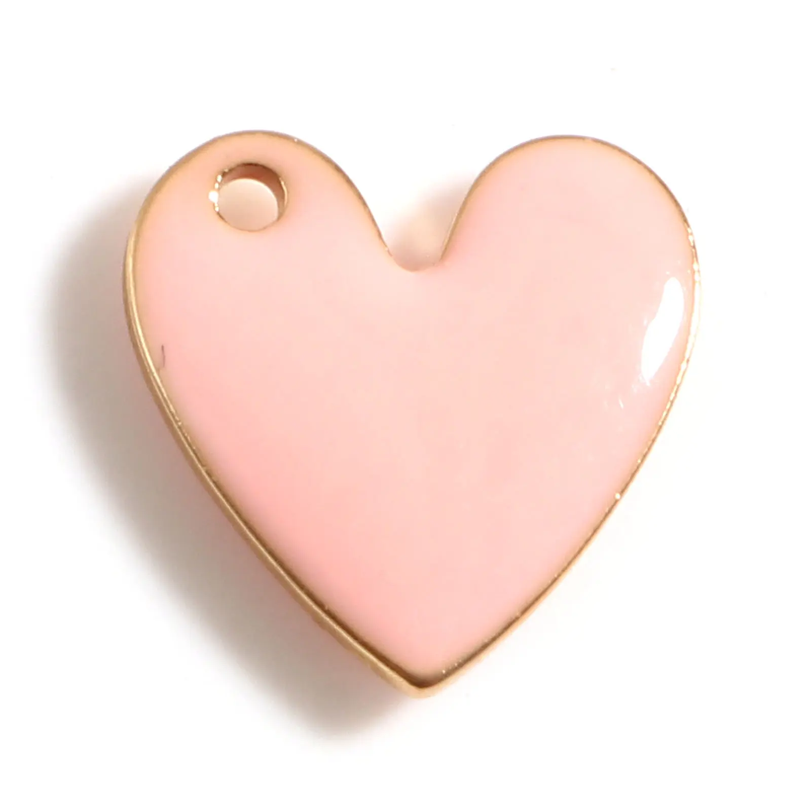 5 PCs Heart Enamelled Sequins Charms Pendant For Women Necklace DIY Jewelry Making Charms Bracelet DIY Craft Findings 10x10mm