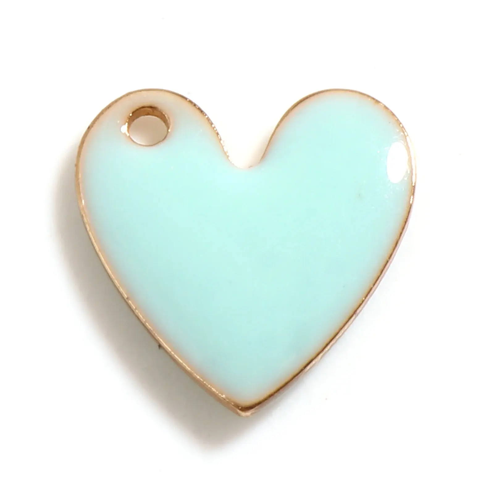 5 PCs Heart Enamelled Sequins Charms Pendant For Women Necklace DIY Jewelry Making Charms Bracelet DIY Craft Findings 10x10mm