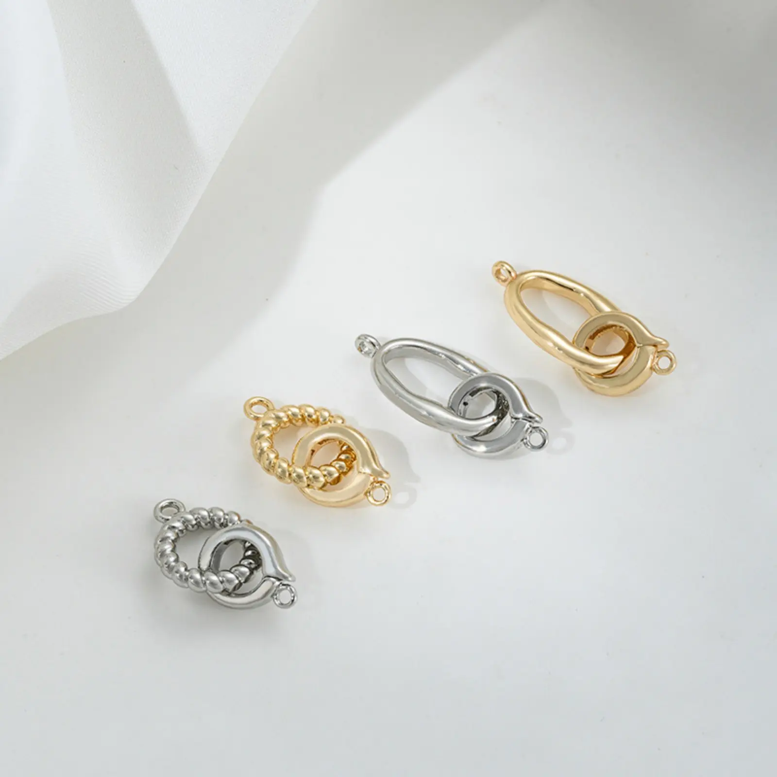2/6PCs Brass Connectors Clasp Circle Ring Metal Gold Plated For DIY Jewelry Making Findings Bracelet Necklace Accessories