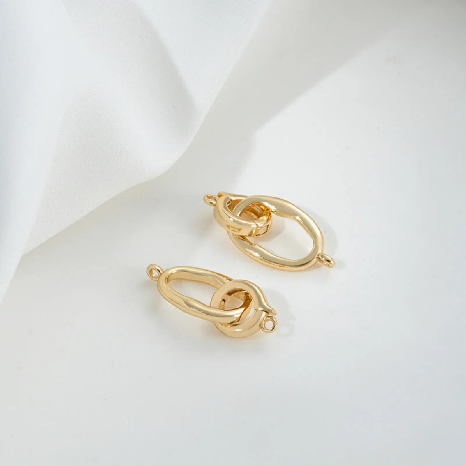 2/6PCs Brass Connectors Clasp Circle Ring Metal Gold Plated For DIY Jewelry Making Findings Bracelet Necklace Accessories