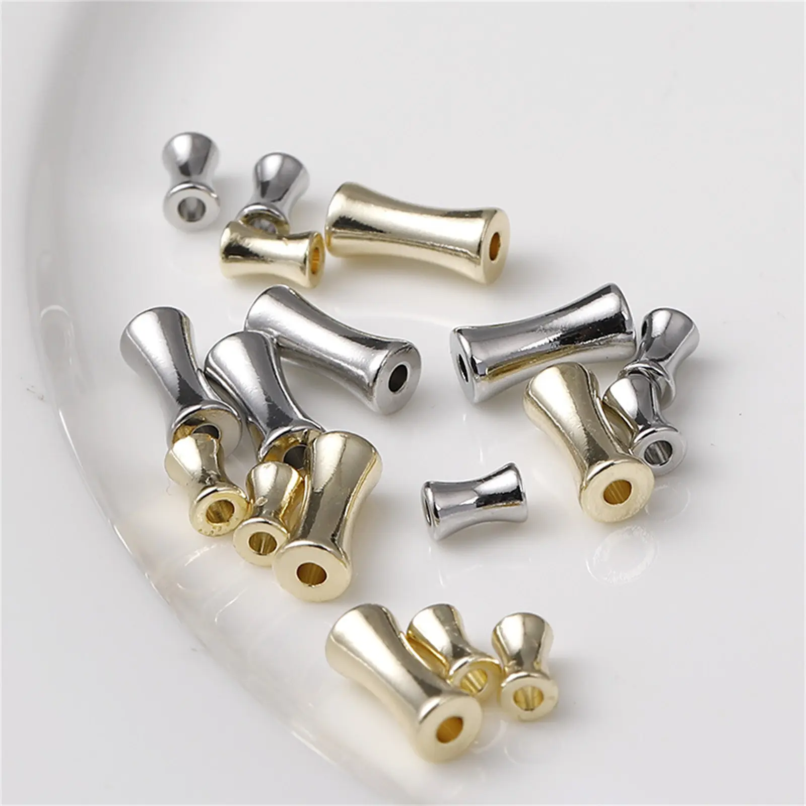 10/20Pcs Brass Beads For DIY Jewelry Making Bamboo-shaped Loose Spacer Handmade Bracelet Necklace Accessories Findings