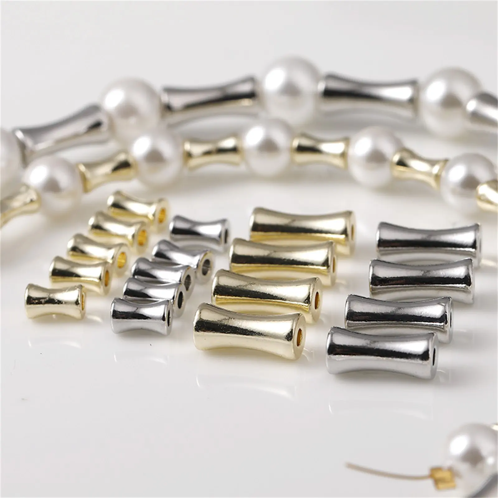 10/20Pcs Brass Beads For DIY Jewelry Making Bamboo-shaped Loose Spacer Handmade Bracelet Necklace Accessories Findings