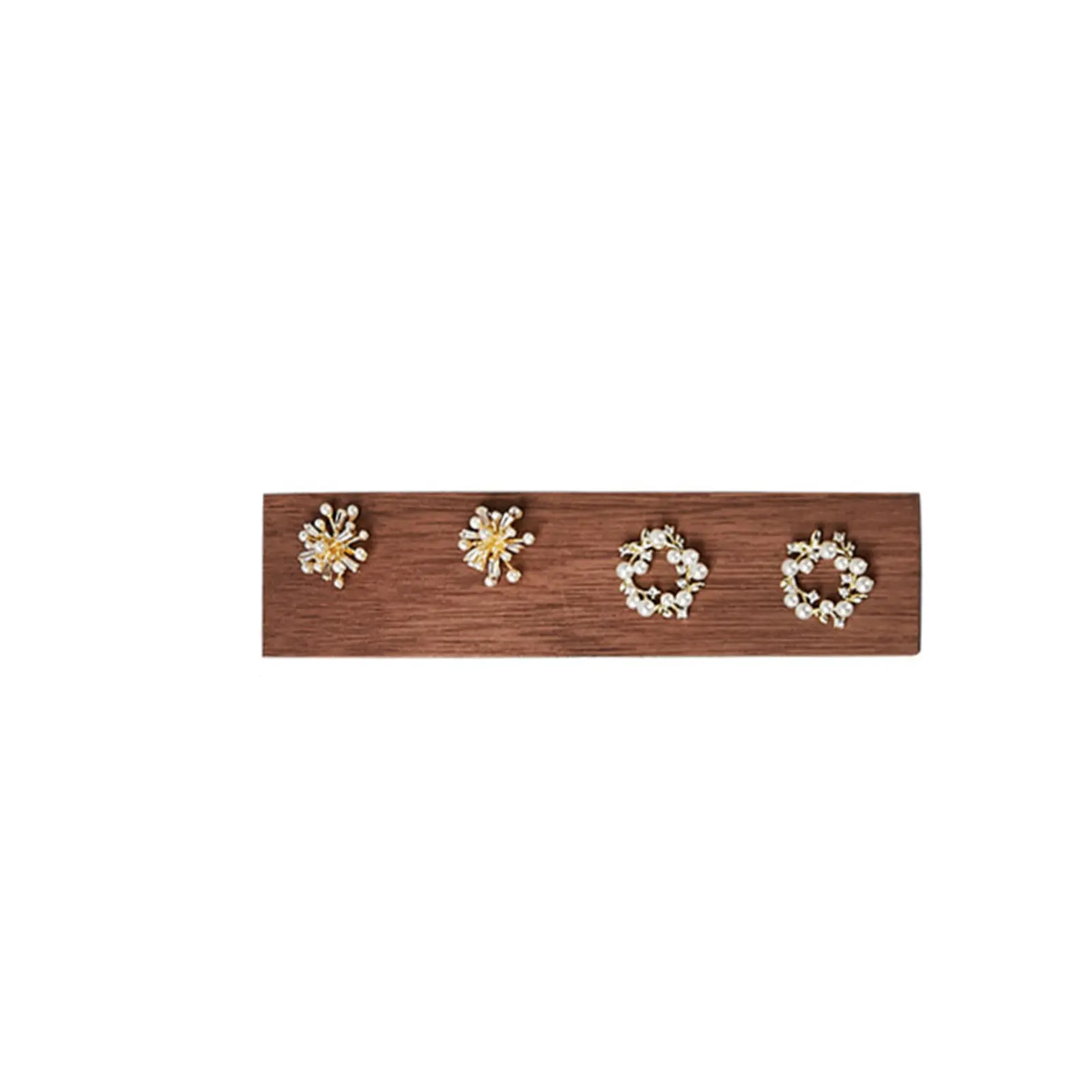 Dark Brown Rectangular High-end Black Walnut Solid Wood Earring Display Stand Storage Photo Props Jewelry Display Stand 1Piece