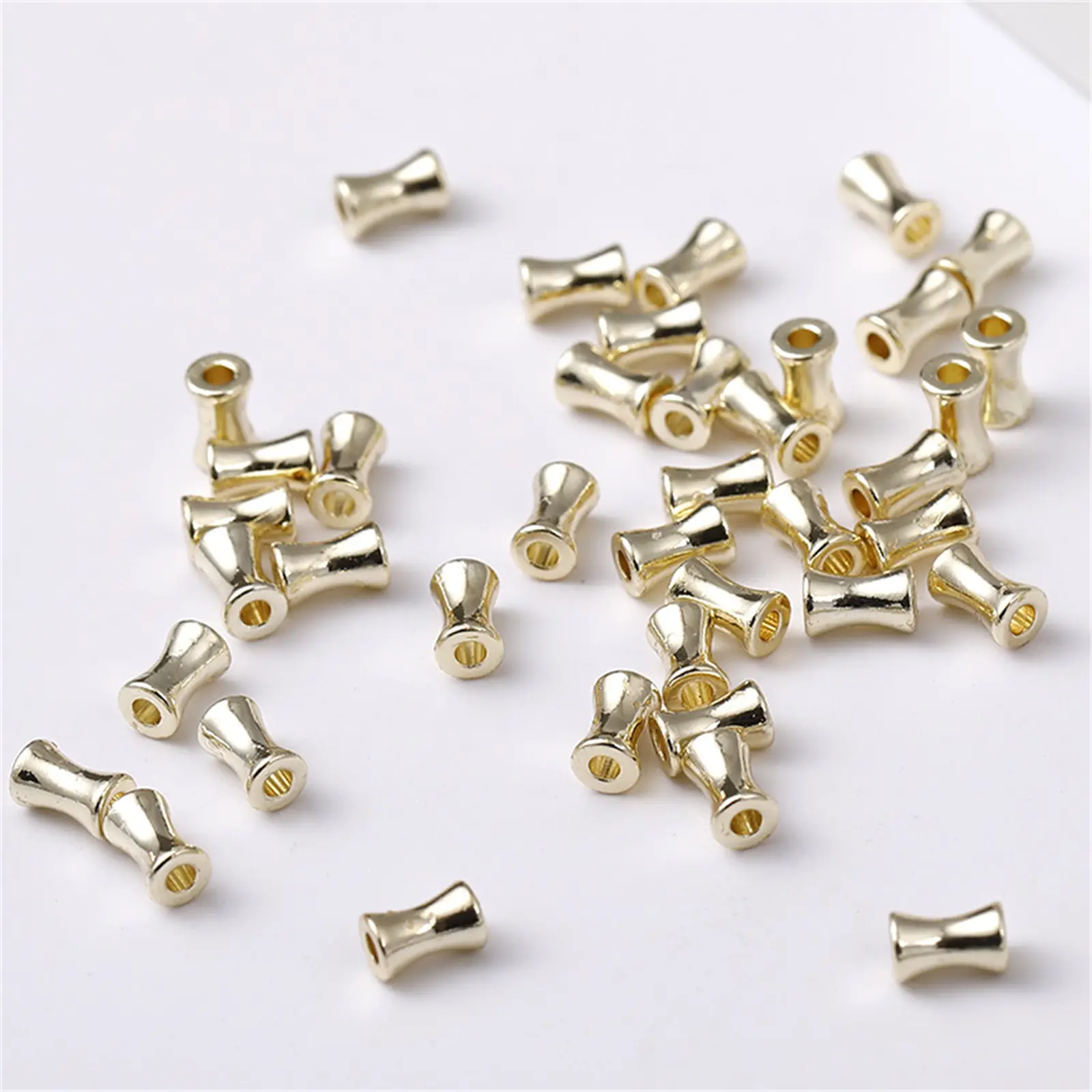 10/20Pcs Brass Beads For DIY Jewelry Making Bamboo-shaped Loose Spacer Handmade Bracelet Necklace Accessories Findings