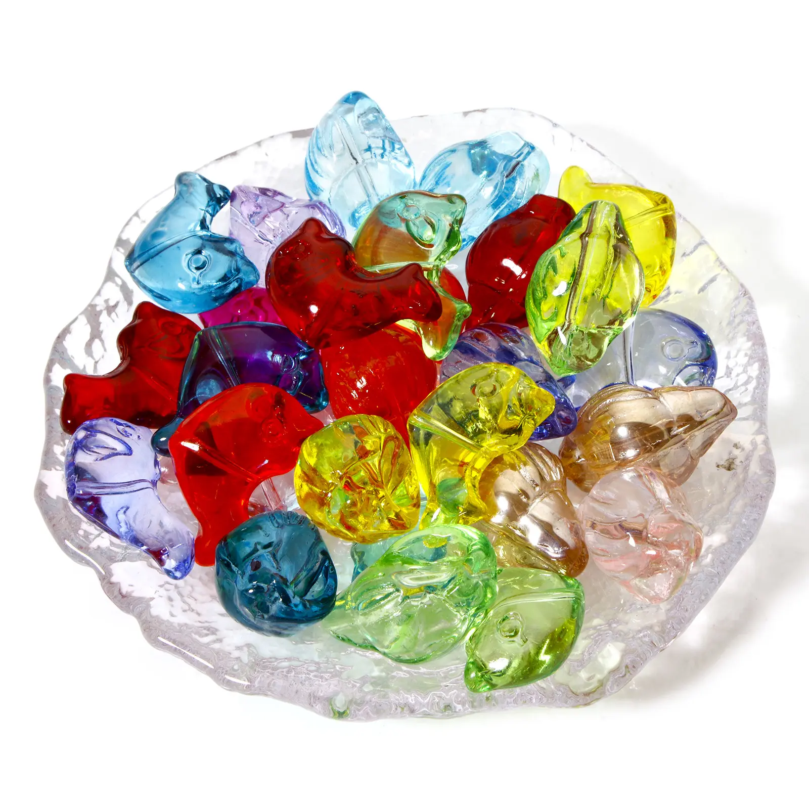 10 PCs Glass Ocean Jewelry Beads Conch/ Sea Snail At Random Mixed Color Dolphin Transparent For DIY Bracelet Jewelry Making