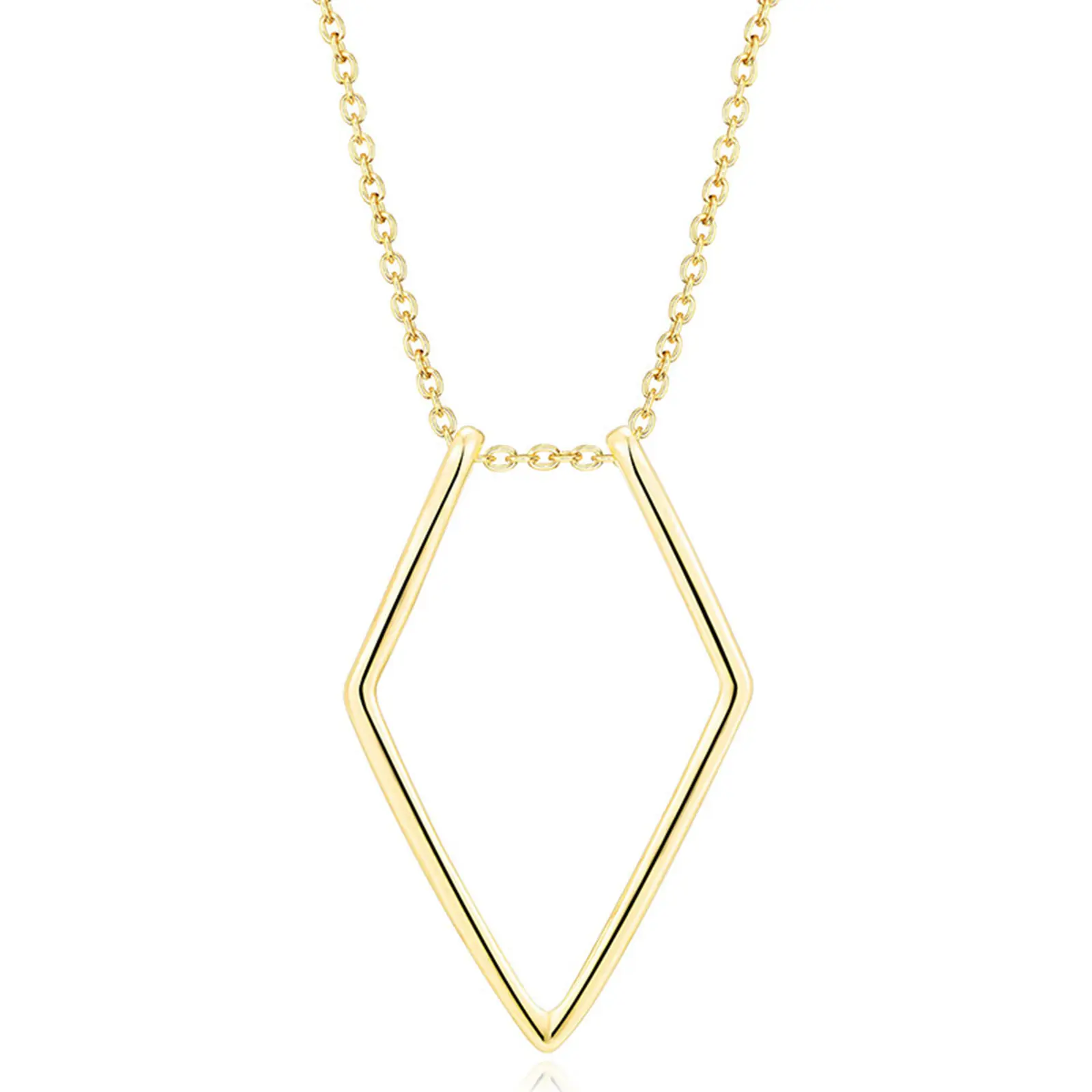 1Piece Fashion Necklace Geometric Simple Ring Holder Ring Pendant Necklace for Men Women Party Jewelry Neck Chain 45cm long