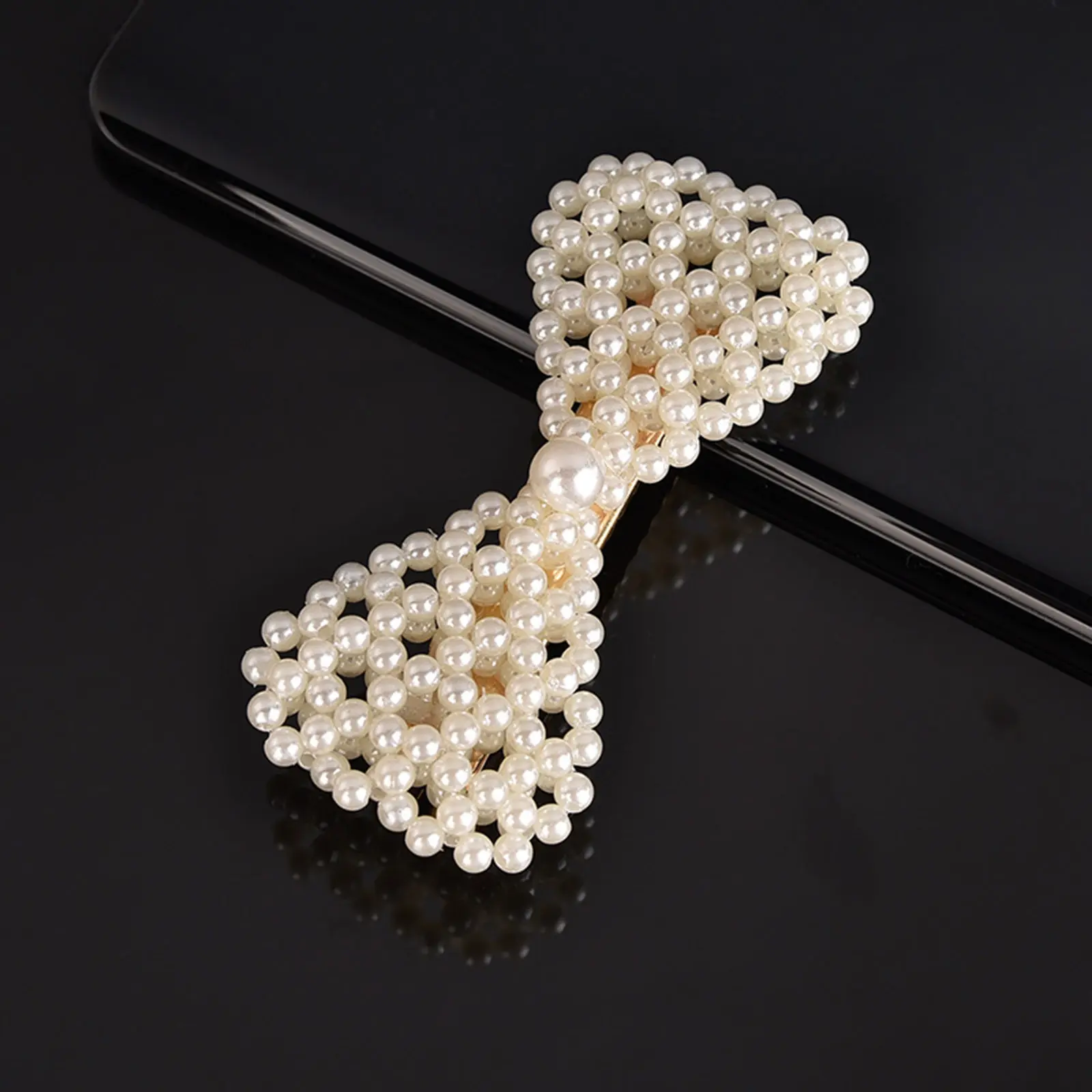 Women Girls Handmade Bowknot Pearls Hair Clips Pin Geometric Flower Barrettes Headwear Girls Sweet Hairpins Accessorie Gift