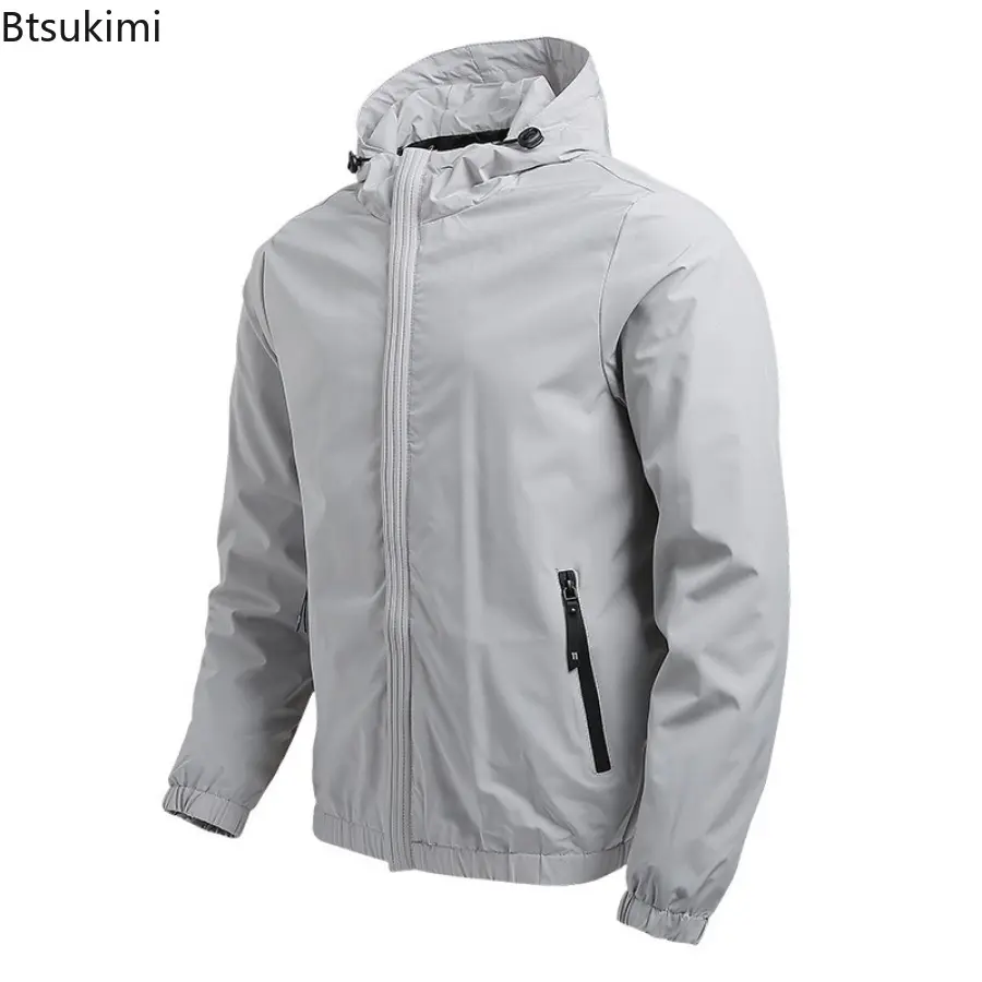 New 2025 Men's Hooded Jackets Spring Fashion Designer Coat Baseball Jacket Men Loose Windproof Casual Outdoor Sport Outerwear