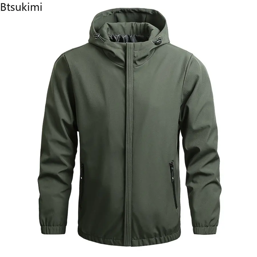 New 2025 Men's Hooded Jackets Spring Fashion Designer Coat Baseball Jacket Men Loose Windproof Casual Outdoor Sport Outerwear