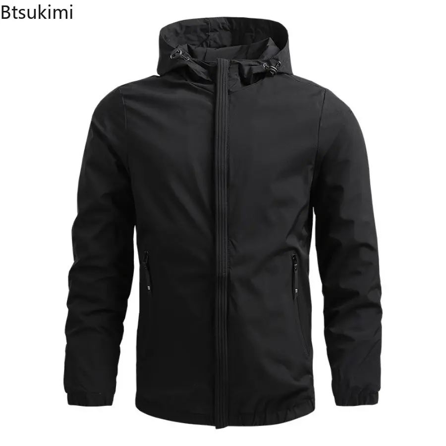 New 2025 Men's Hooded Jackets Spring Fashion Designer Coat Baseball Jacket Men Loose Windproof Casual Outdoor Sport Outerwear