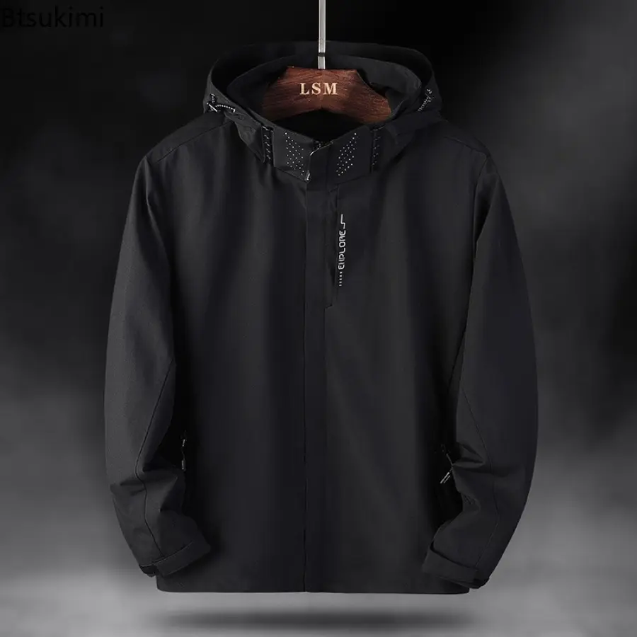 2025 Spring Autumn Outdoor Thin Hooded Waterproof Jacket Men Women Windproof Rainproof Mountain Climbing Camping Hiking Suit