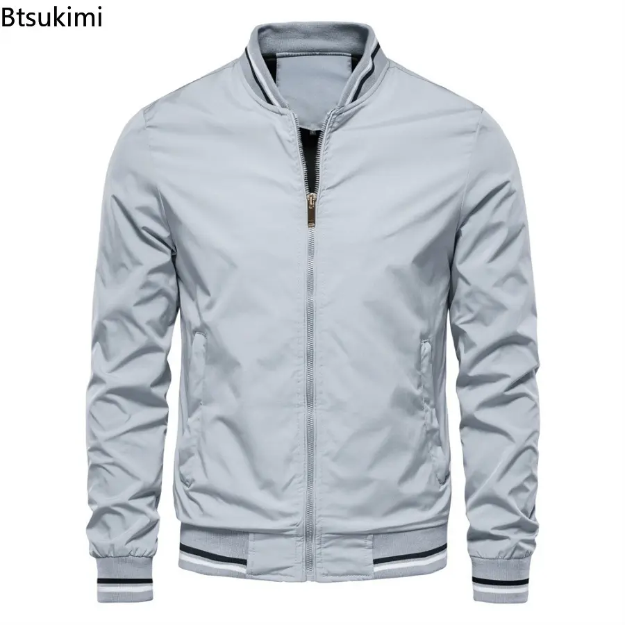 2025 Spring Autumn Men's Bomber Jacket Trend Casual Baseball Jacket High Quality Stand Collar Outdoor Windproof Coats for Men