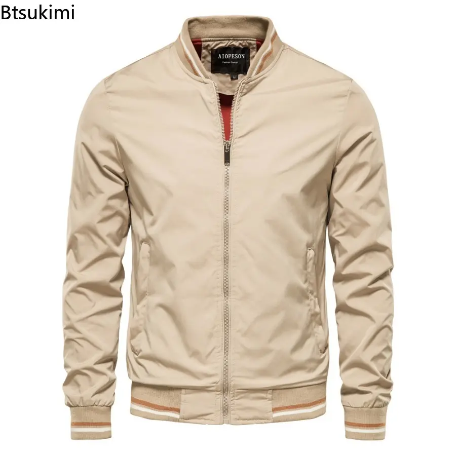 2025 Spring Autumn Men's Bomber Jacket Trend Casual Baseball Jacket High Quality Stand Collar Outdoor Windproof Coats for Men