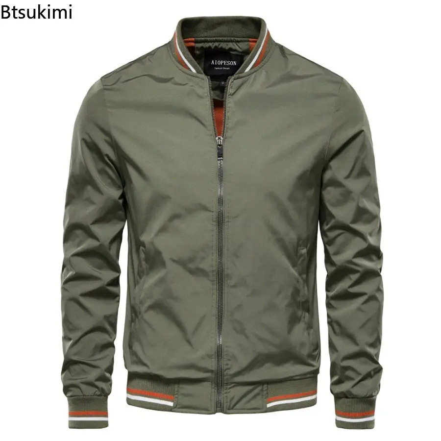 2025 Spring Autumn Men's Bomber Jacket Trend Casual Baseball Jacket High Quality Stand Collar Outdoor Windproof Coats for Men