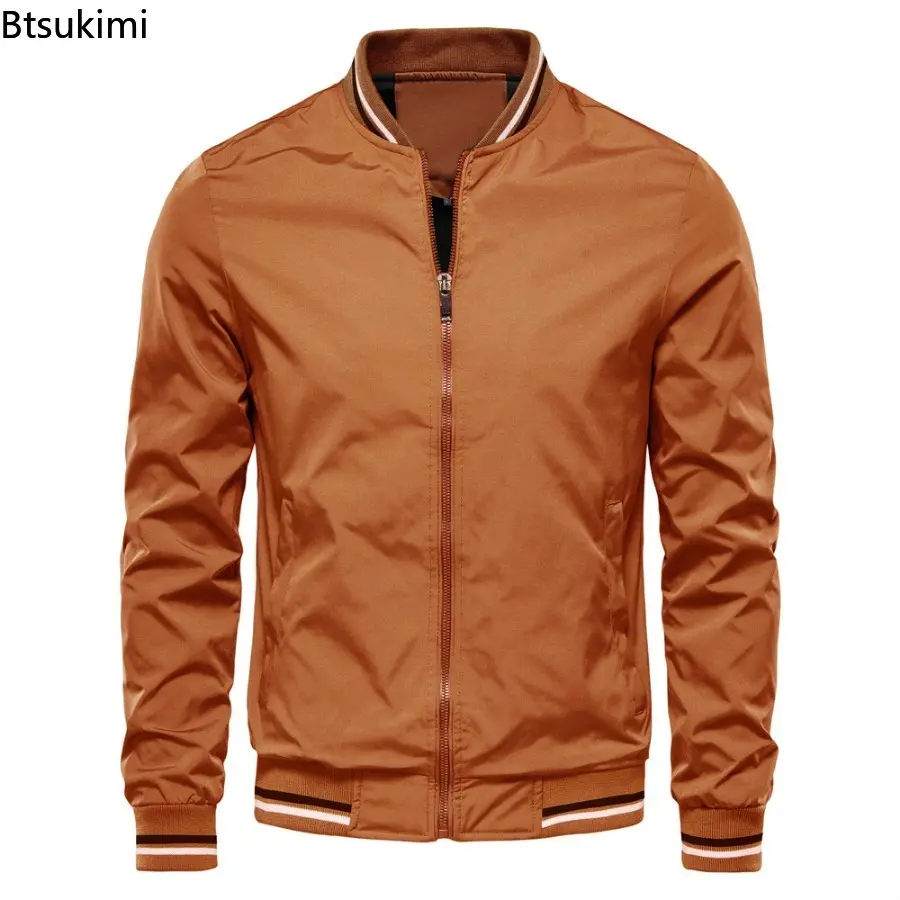 2025 Spring Autumn Men's Bomber Jacket Trend Casual Baseball Jacket High Quality Stand Collar Outdoor Windproof Coats for Men