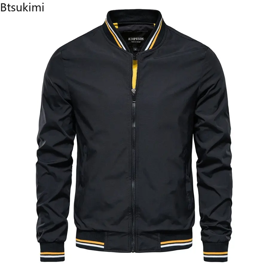 2025 Spring Autumn Men's Bomber Jacket Trend Casual Baseball Jacket High Quality Stand Collar Outdoor Windproof Coats for Men