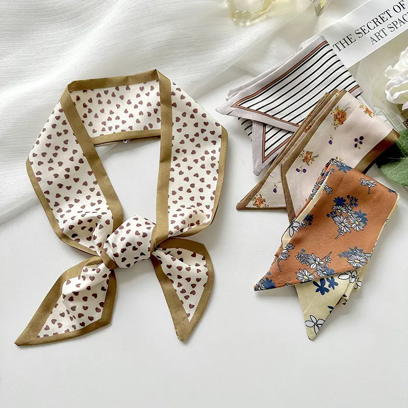 Fashion Women Letter Hair Ribbons French Elegant Long Headband Bag Strap Accessories Girls Bow Knot Long Hair Scarf HairBands