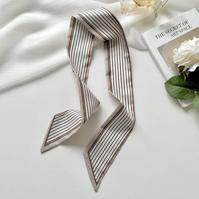 Fashion Women Letter Hair Ribbons French Elegant Long Headband Bag Strap Accessories Girls Bow Knot Long Hair Scarf HairBands