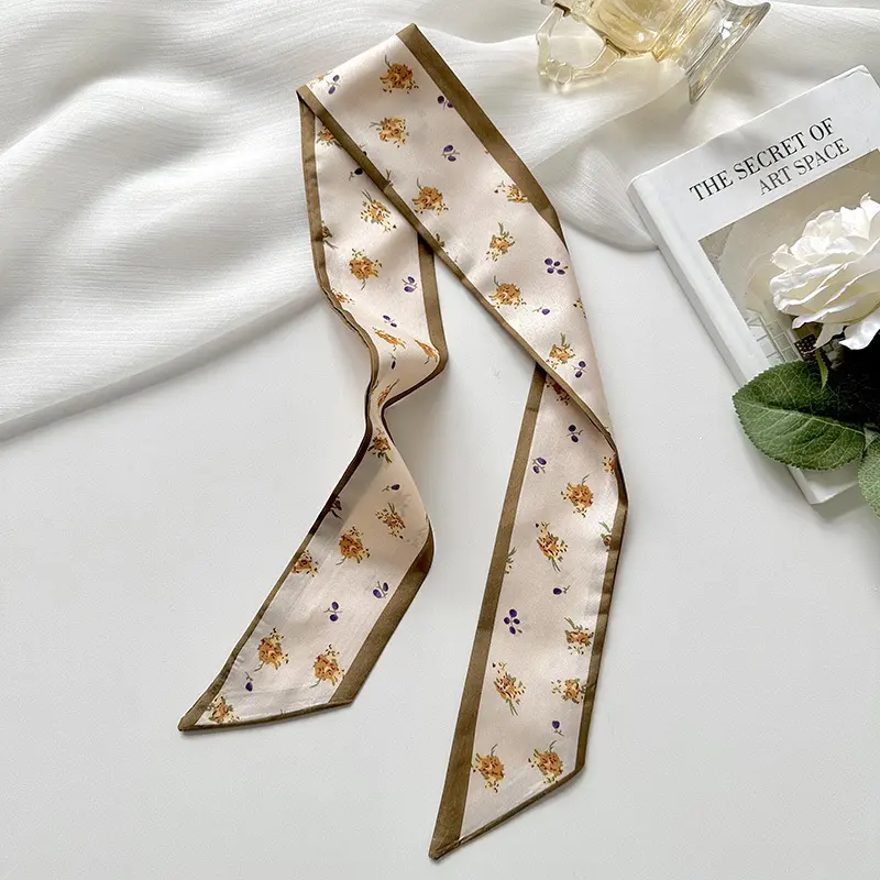 Fashion Women Letter Hair Ribbons French Elegant Long Headband Bag Strap Accessories Girls Bow Knot Long Hair Scarf HairBands