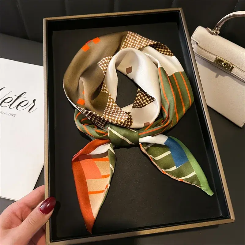 Headband Wraps Scarf Female Shawl Neckerchief Print Scarves Women Fashion Hairbands Small Long Ribbon Handle Bag Ties