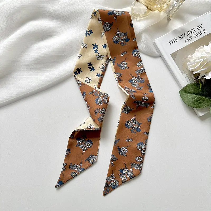 Fashion Women Letter Hair Ribbons French Elegant Long Headband Bag Strap Accessories Girls Bow Knot Long Hair Scarf HairBands