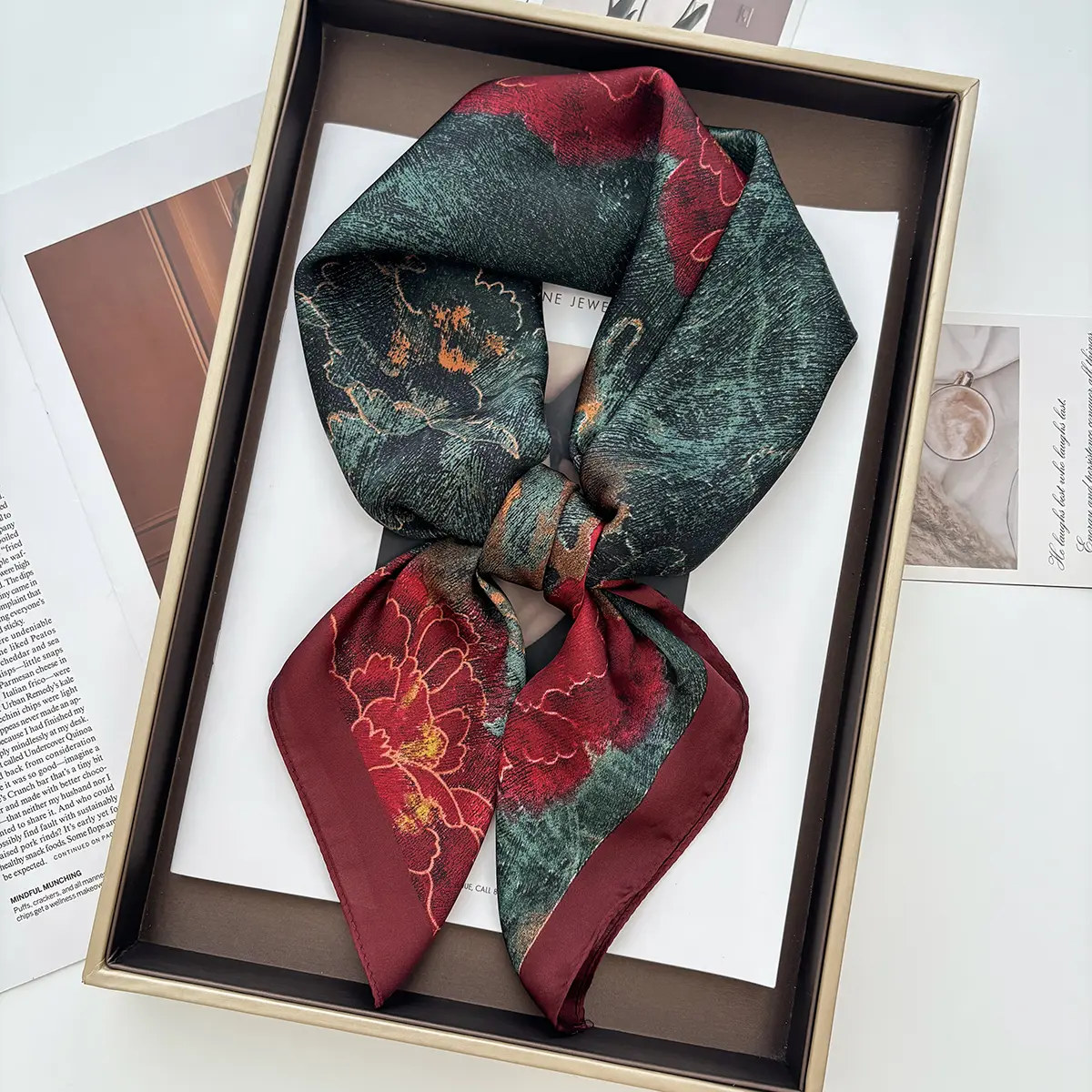 Luxury Leopard Polka Dot Print Scarf Bag Handle Ribbon Ladies Headband Small Hair Scarves Band Female Handkerchief