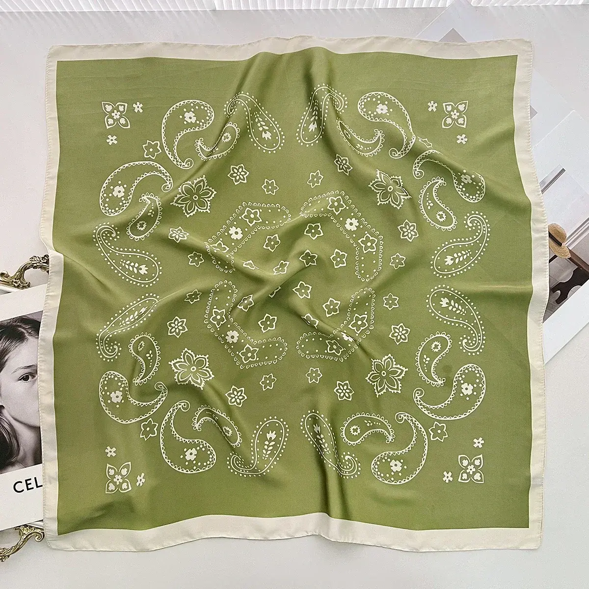 70 cm Square Scarf Women's Satin Square Print Wrap Foulard Handkerchief Bandanna Neck Hair Skinny Tie Scarves Shawls